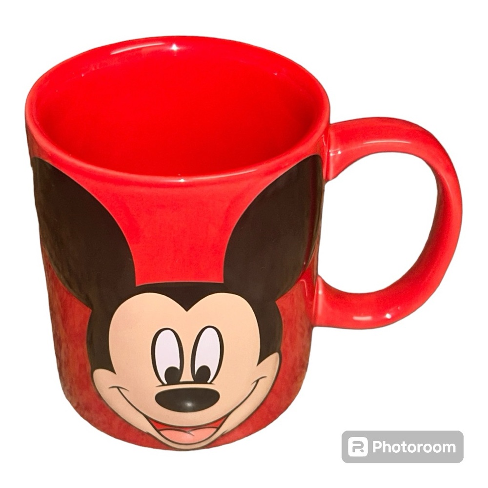 Disney Jerry Leigh Mickey Mouse Red Ceramic Coffee Cup Mug EUC
